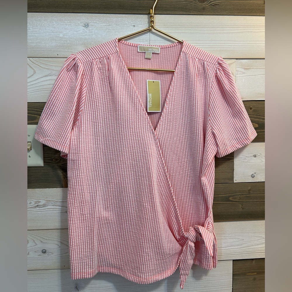 MICHAEL Michael Kors ⚜️ Seer Sucker Wrap Top
